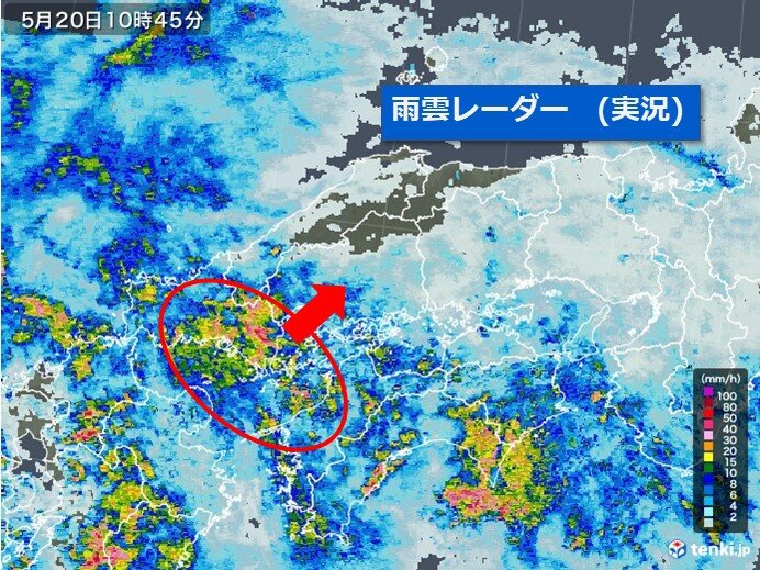 中国地方　梅雨前線の活動が活発に　あす21日明け方にかけて大雨に警戒を