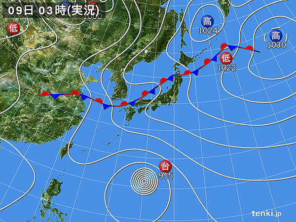 9日　広くにわか雨　都心でも通勤時は雷雨