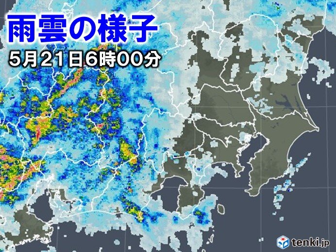 21日　関東地方　土砂降りの雨と濃霧による見通しの悪さに注意
