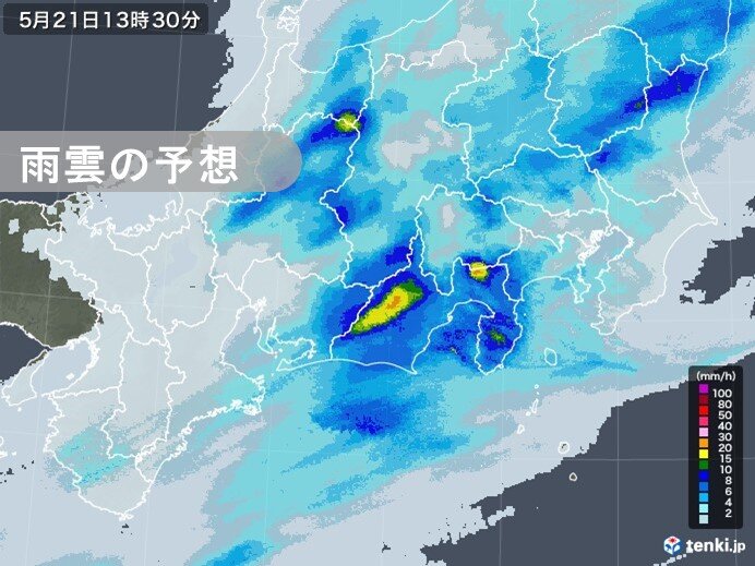 長野県や東海　午後も発達した雨雲かかる