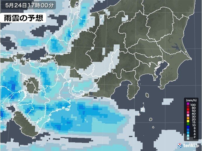 午後 雨の範囲が東海や北陸に広がる 関東甲信もにわか雨に注意 気象予報士 日直主任 21年05月24日 日本気象協会 Tenki Jp