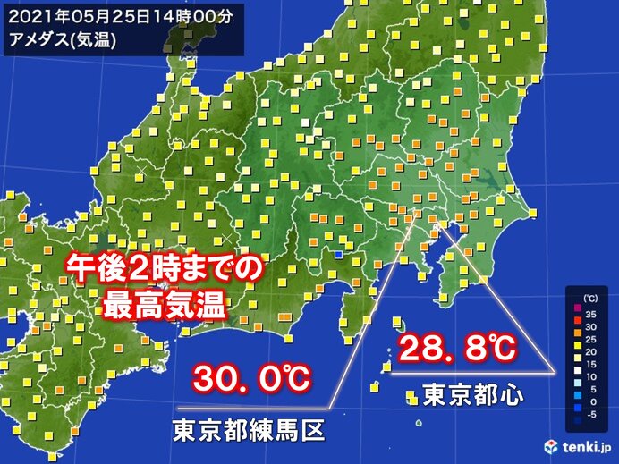 気温上昇　東京都練馬区で真夏日　都内で今年初　都心も今年これまでで一番の暑さ