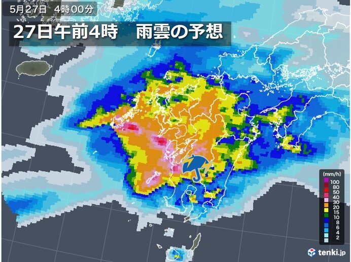 雨のピークは27日(木)の未明から朝