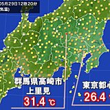 関東　北部で30℃超え　午後は大気不安定　急な雨や雷雨に注意