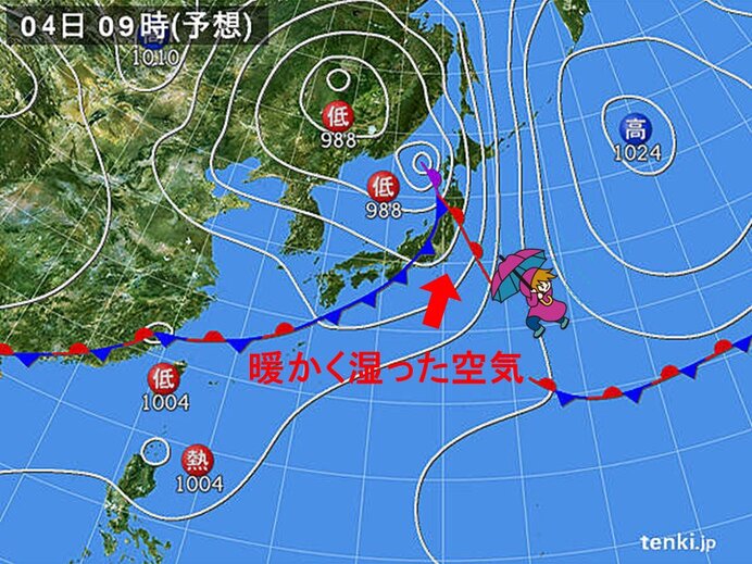 あさって4日(金)　断続的に雨　沿岸部を中心に横殴りの雨