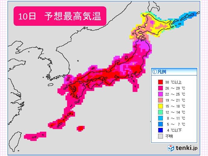 10日　西日本・東海エリアの天気と注意点