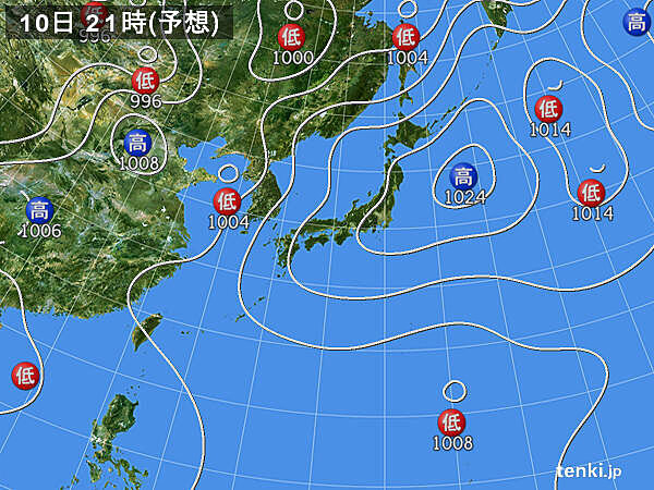 今日10日(木)の天気　九州は急な雨や雷雨に注意