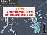 梅雨空続く沖縄　与那国島は6月の降水量がすでに統計開始以来最多に