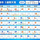 関東甲信の梅雨入り　最新の見通しは?　全国的に気温の変化にも注意　「2週間天気」