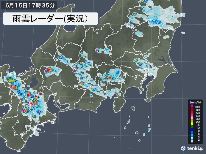 東京都内から「雨柱」や「稲妻」　今夜遅くにかけて急な激しい雨や雷雨に注意_画像