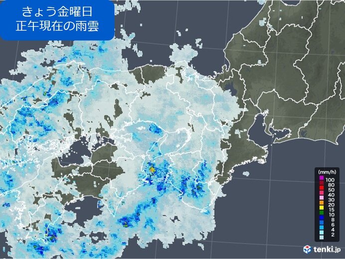きょう金曜日　午後は広く雨