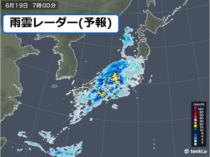 あす(19日)は四国や近畿、東海、北陸で激しい雨　東北は梅雨入り秒読みか