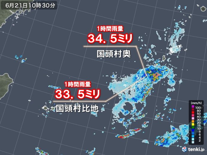 沖縄で激しい雨を観測　沖縄は梅雨明けの平年日だが梅雨前線が停滞