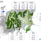 関東　あす22日は所々でにわか雨　折りたたみの傘を　広く雨となるのは27日頃