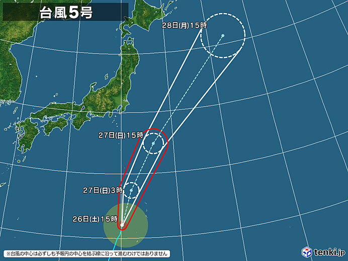台風5号　27日明け方にかけて小笠原諸島に最接近
