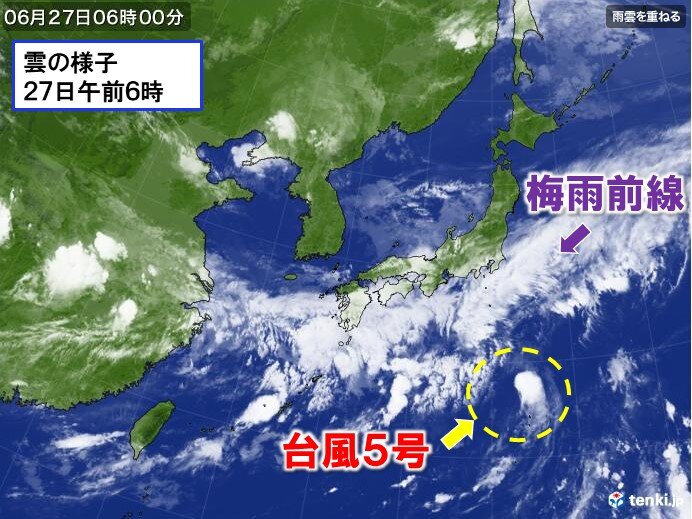 27日 日 関東の天気 午後は広く雨 大きめの傘を 暑さ和らぐ 気象予報士 青山 亜紀子 21年06月27日 日本気象協会 Tenki Jp