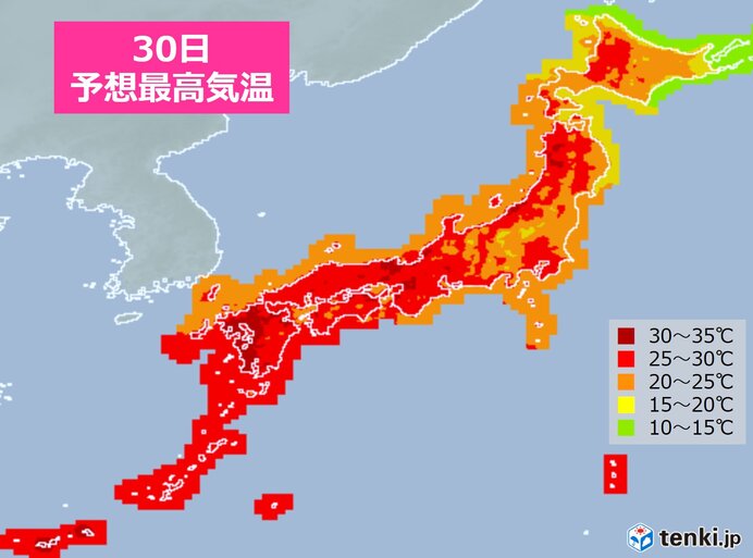 日中の気温　東北はきのうより上昇　真夏日も