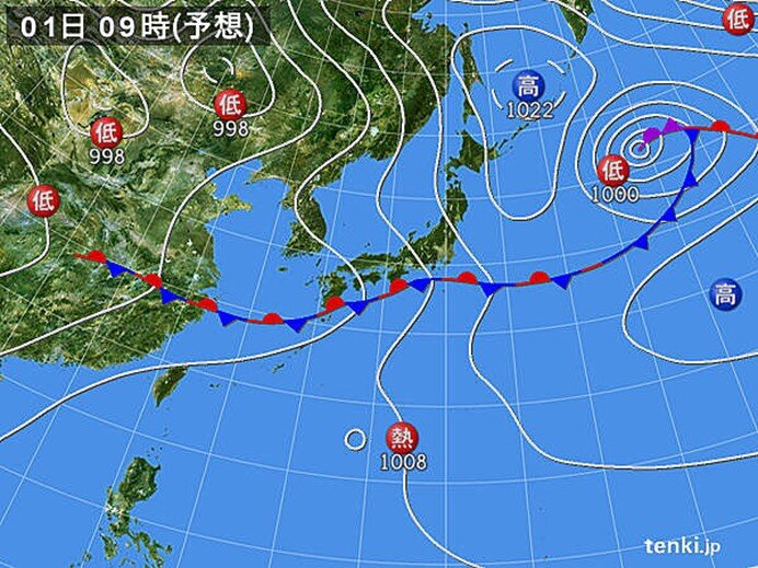 前線が北上　本州の太平洋側や沖縄で雨脚強まる