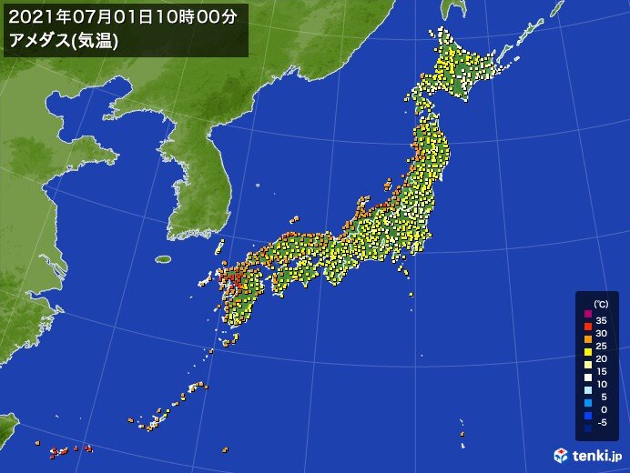 日本海側で気温上昇 早くも30 超えで熱中症に警戒 太平洋側はひんやり 気象予報士 日直主任 21年07月01日 日本気象協会 Tenki Jp