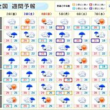 週間天気　あすにかけて九州から東北で大雨警戒　沖縄には強い日ざし