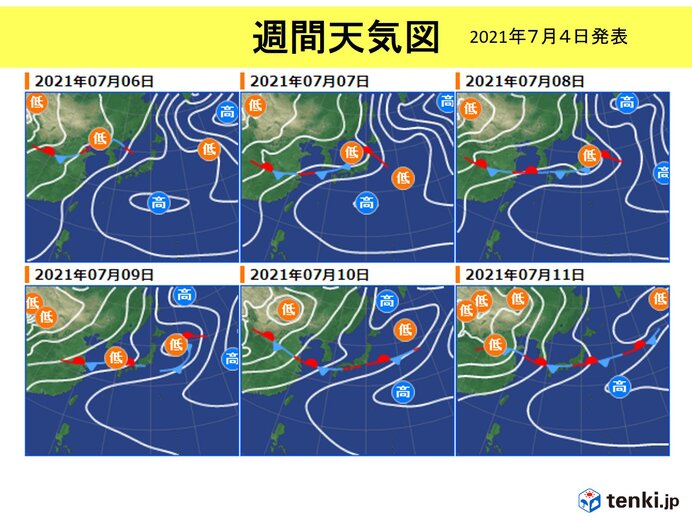 週間 梅雨の最盛期 あす5日は日本海側を中心に 7日頃は北陸を中心に大雨の恐れ 気象予報士 田中 円惇 21年07月04日 日本気象協会 Tenki Jp