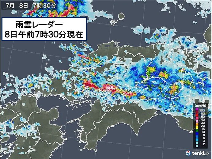 8日 西日本を中心に大雨続く 気温上昇で熱中症危険レベルに 気象予報士 青山 亜紀子 21年07月08日 日本気象協会 Tenki Jp