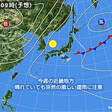 関西　今週は不安定な天気が続く　突然の激しい雷雨に注意を!