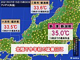 北陸　梅雨明け直後の猛暑日　この先一週間も晴天と暑さが続く　熱中症に要警戒