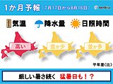 北海道の1か月予報　いよいよ北海道でも猛暑日か!?