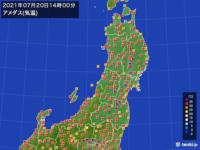 秋田県で4日連続猛暑日 7月として32年ぶり 熱中症に厳重警戒 急な雷雨も 東北 気象予報士 関口 元朝 21年07月日 日本気象協会 Tenki Jp