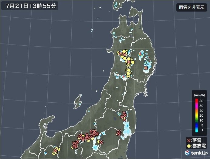 東北地方の雷レーダー 実況 日本気象協会 Tenki Jp