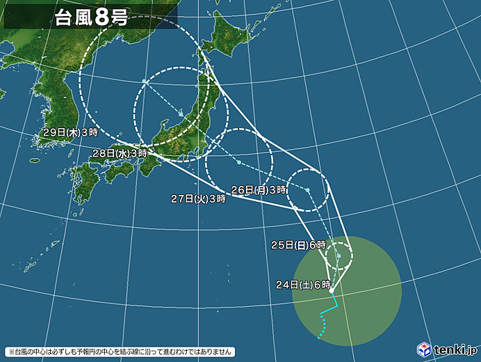 台風8号　次第に北上