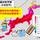 連休最終日も灼熱列島　水分補給を怠らずに