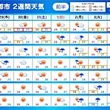 2週間天気　次々と台風のたまご発生　猛烈な暑さも続く