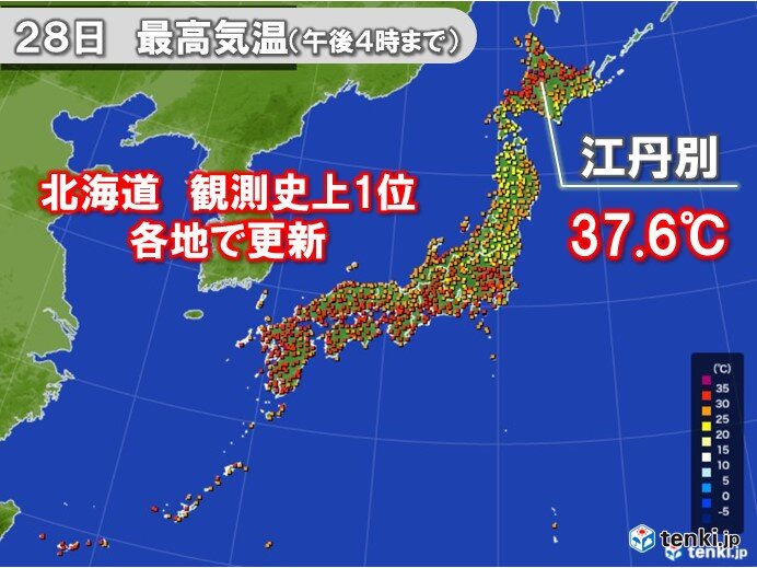 台風で猛暑に拍車 北海道は観測史上1位の値を続々と更新 8月は酷暑レベルアップか 気象予報士 福冨 里香 21年07月28日 日本気象協会 Tenki Jp