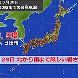 北から南まで猛暑　九州や北海道では体温を超えるほどの暑さに