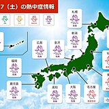 7日土曜　立秋ですが　熱中症情報は「危険」や「厳重警戒」　北海道でも猛暑日予想