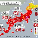 朝から30℃超え　気温急上昇で関東で40℃予想も　18県に熱中症警戒アラート