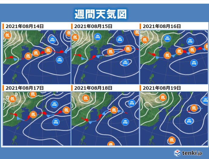 13日(金)～19日(木)　前線の活動　活発な状態が続く