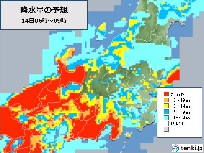 北陸　15 日(日)にかけて記録的な大雨　土砂災害に厳重な警戒を