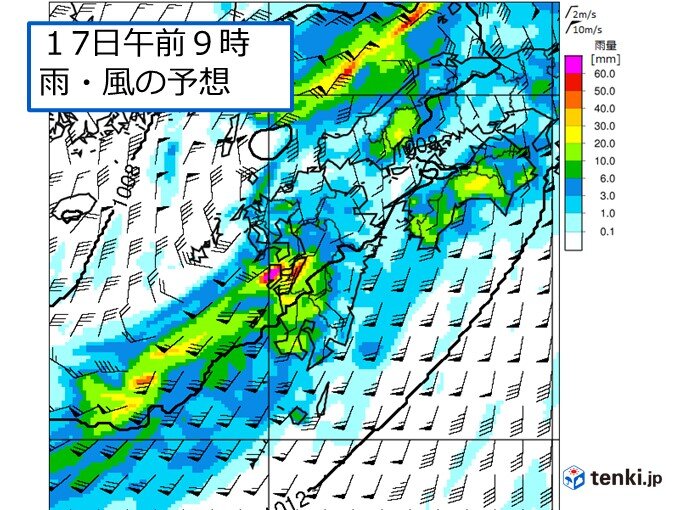 九州　きのう16日　1日で8月一月分の雨が降った所も　きょう17日も大雨に警戒
