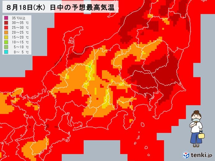 あす18日の関東　厳しい暑さが戻る　急な暑さに注意　週明けにかけても残暑が続く