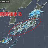 太平洋側を中心に激しい雨の所も　深夜でも土砂災害に警戒