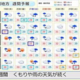 中国地方　異例の長雨　前線の活動が弱まっても　くもりや雨のぐずついた天気続く