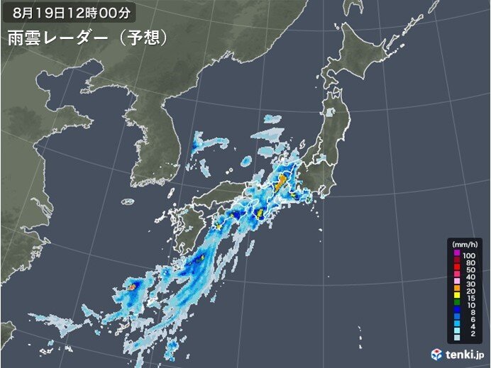 19日　引き続き大雨に厳重警戒　局地的に激しい雨や雷雨　晴れる所も天気急変に注意