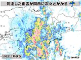 関西　甲子園周辺にも発達した雷雲かかる　夜まで急な強い雨に注意
