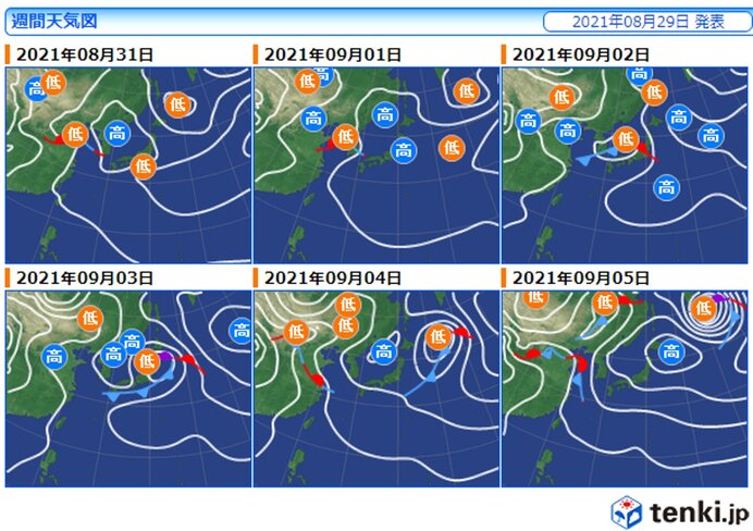 31日 火 頃まで猛烈な暑さ 9月に入ると残暑は落ち着く 2週間天気 気象予報士 田中 円惇 21年08月29日 日本気象協会 Tenki Jp