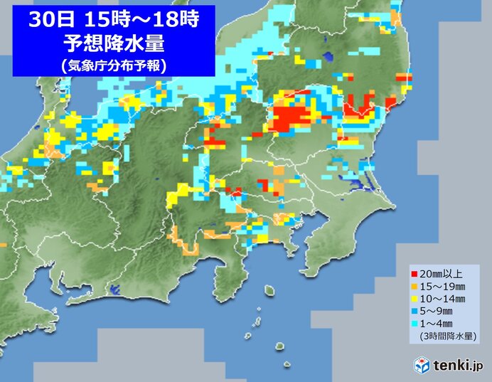 午後は大気の状態が不安定に　激しい雨や雷雨の所も