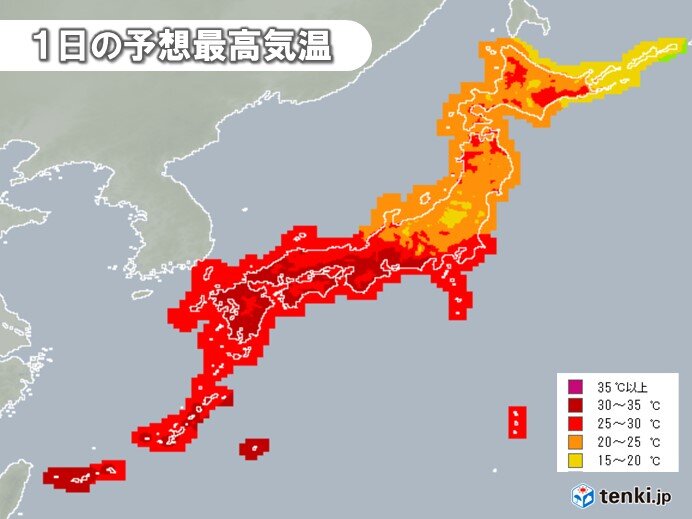 関東や北陸など　真夏日から一転　気温大幅ダウン　25℃にも届かず10月並みも