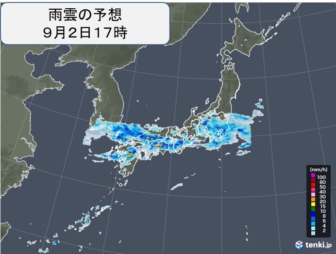 秋雨前線が南下中